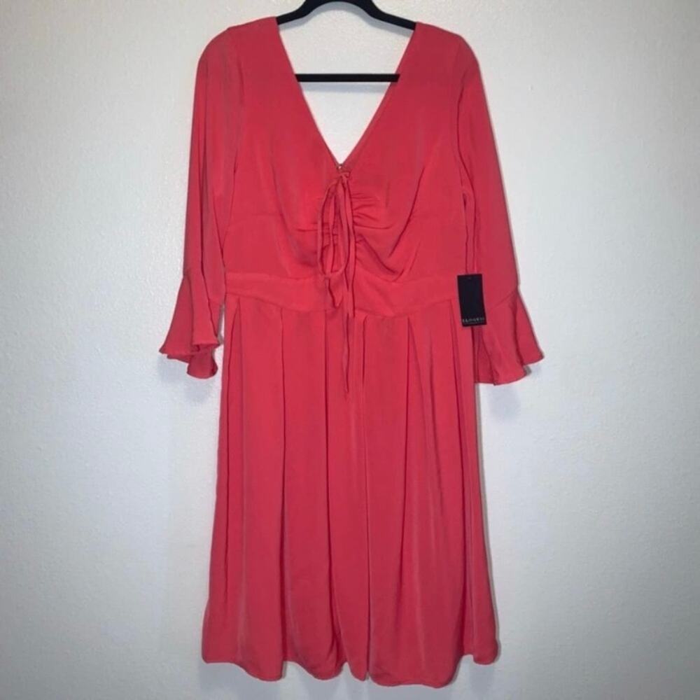 NWT Eloquii Flare Sleeve Dress in Paradise Pink